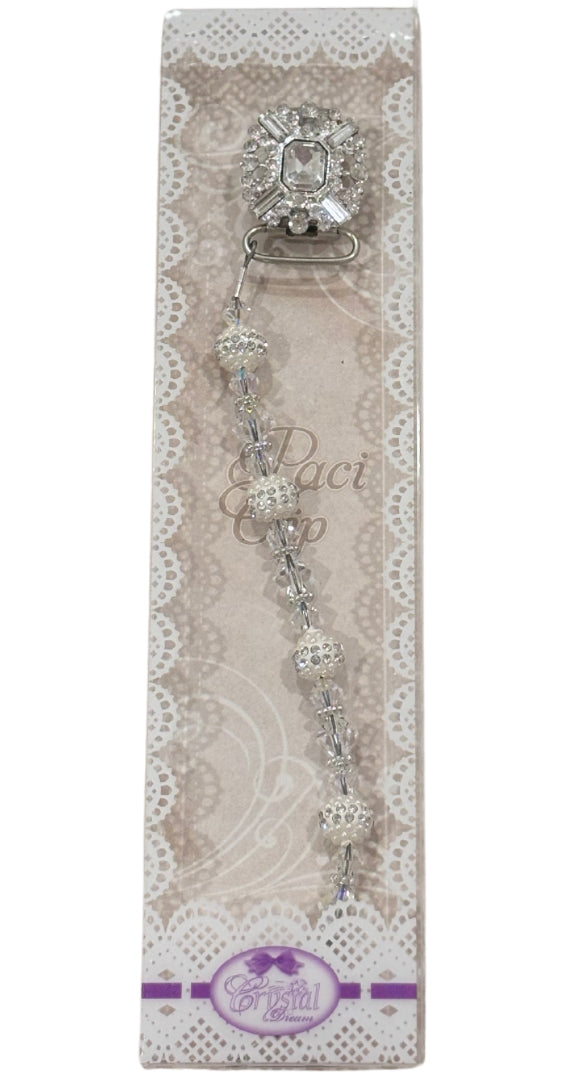 Crystal Beaded Pacifier Clip