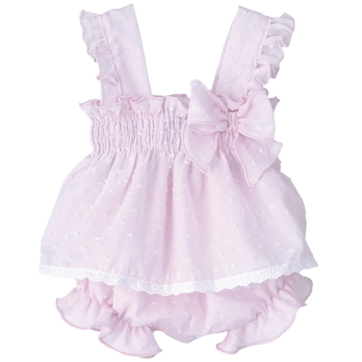 Pink Swiss Dot Bloomer Set