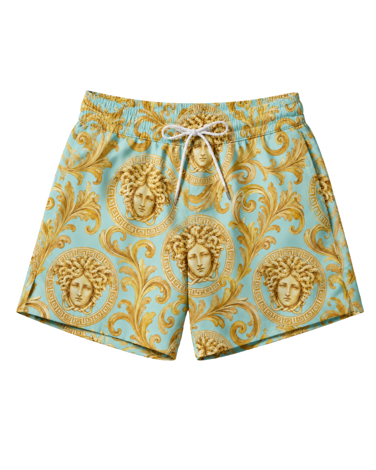 Kids Baroque Swim Trunks Aqua