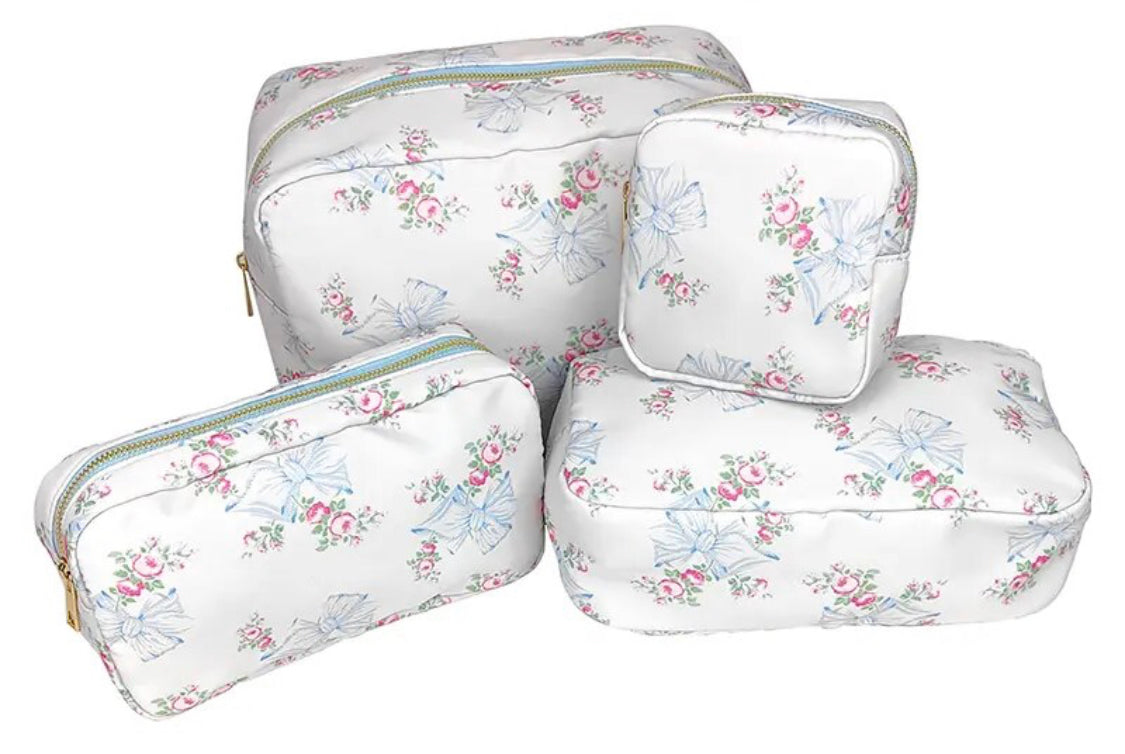 Shabby Bow Pouch Blue