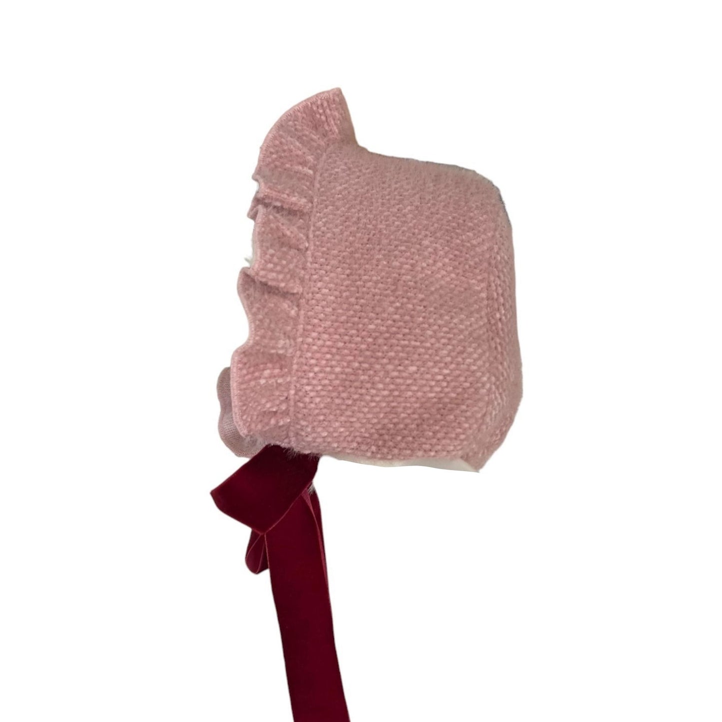 Pink Bonnet with Velvet Bow