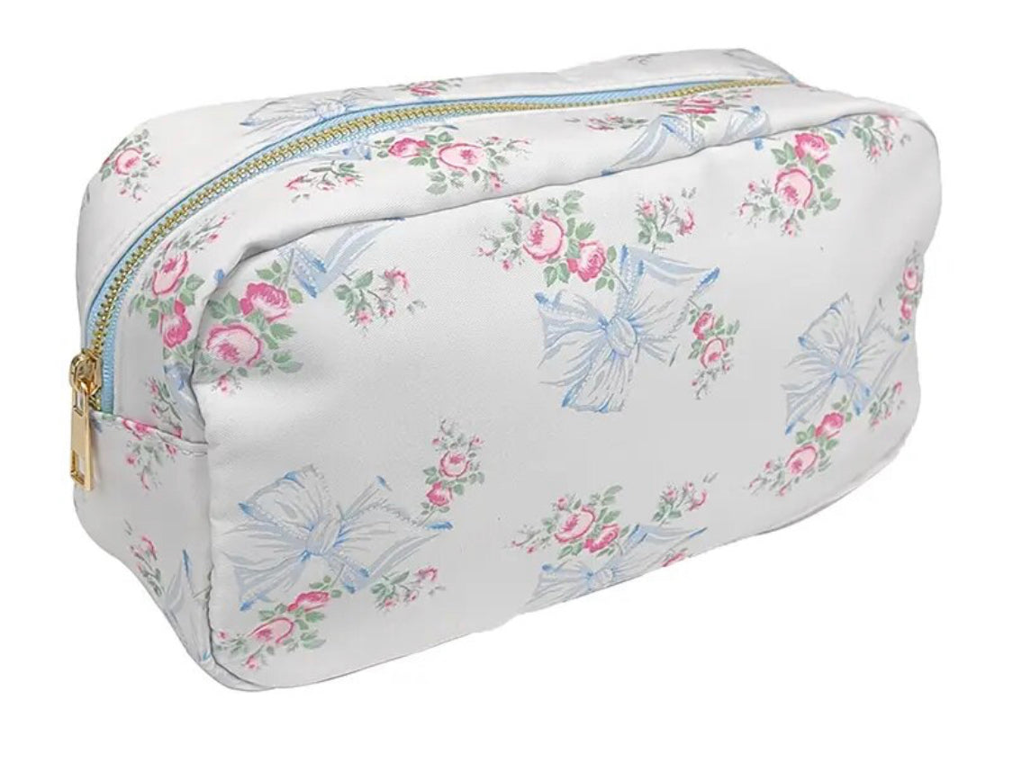 Shabby Bow Pouch Blue
