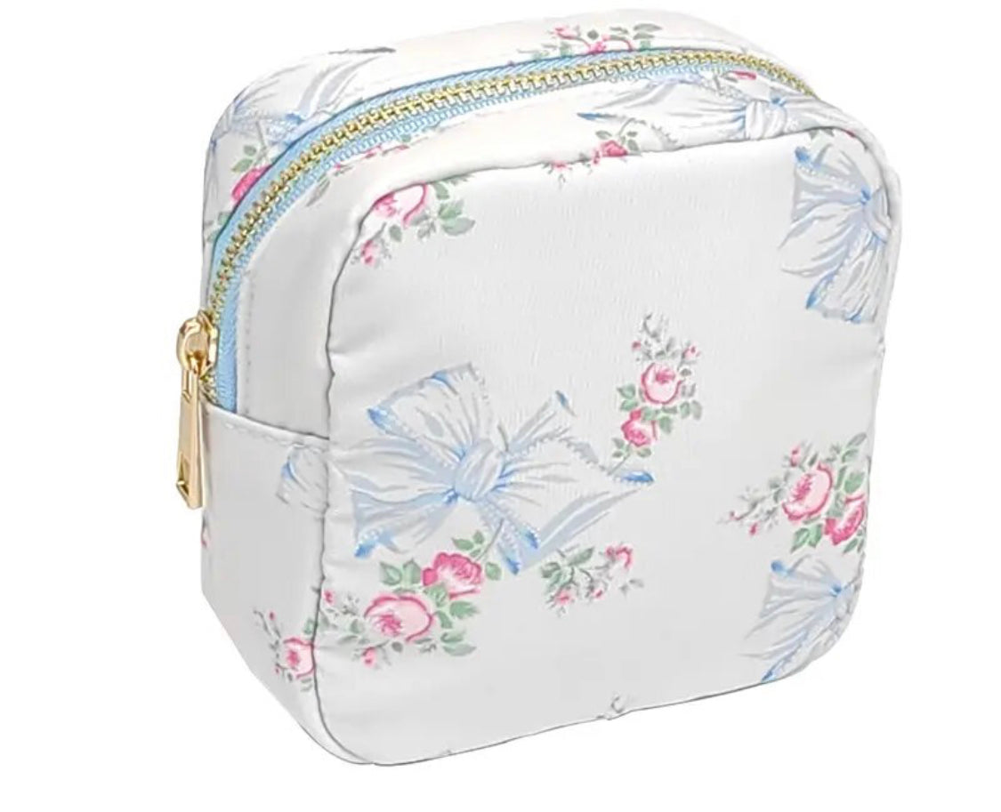 Shabby Bow Pouch Blue