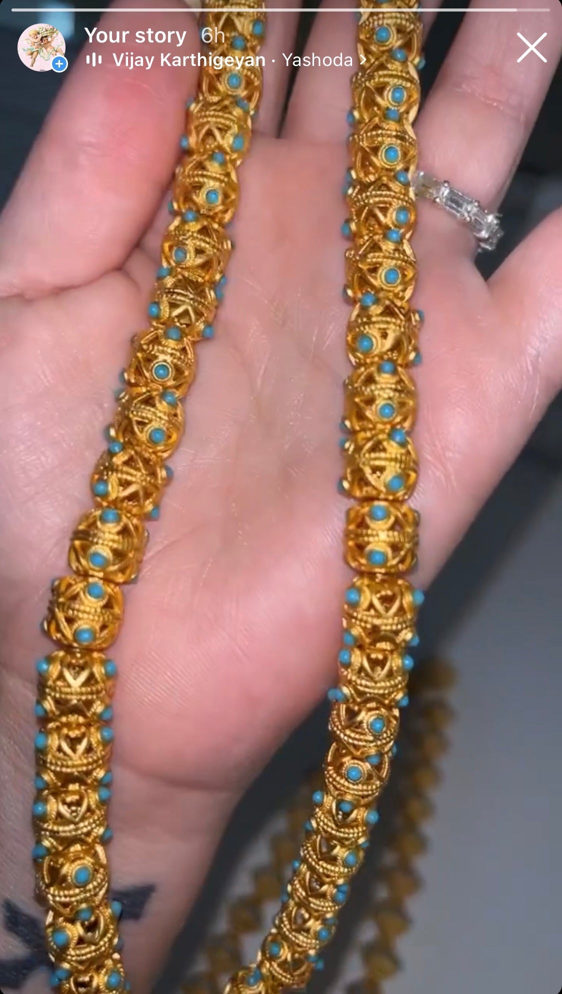 Gold Plated & Turquoise Beads