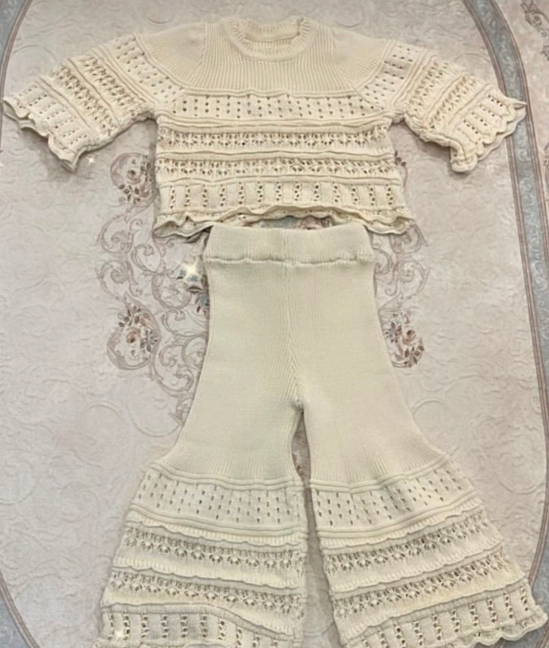 Knit Set with Flare Pants