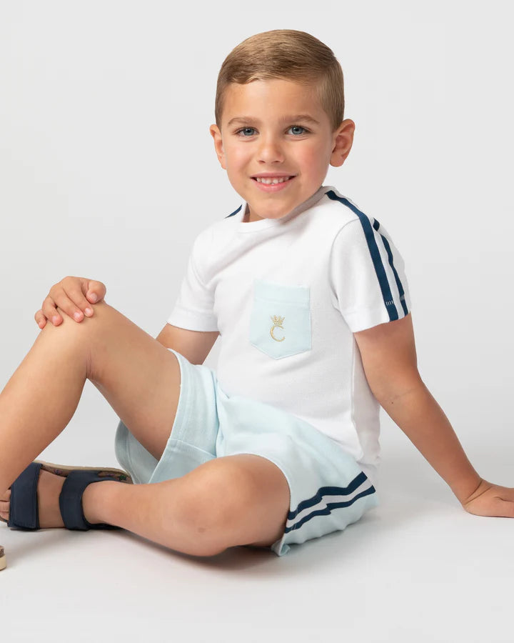 Crew Neck Waffle Short Set