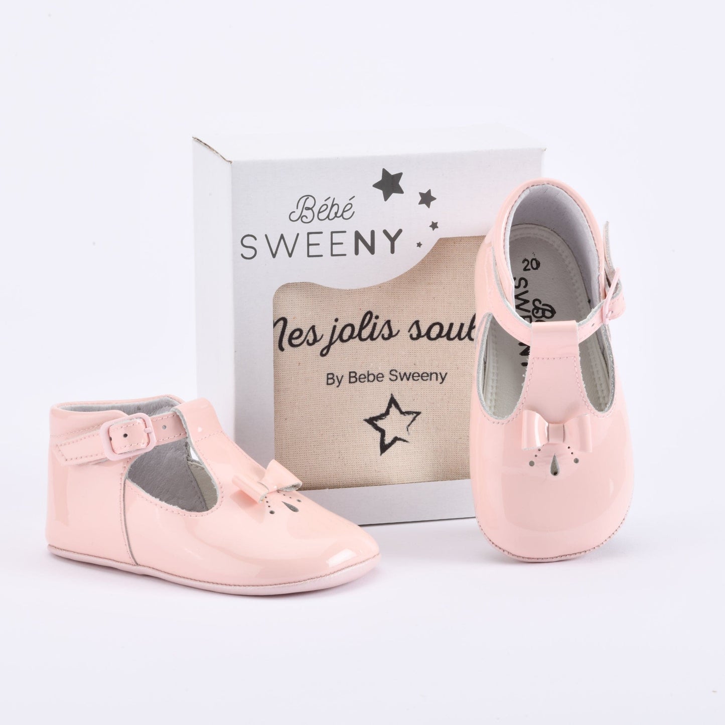 Baby Girls Pink Patent Leather Pre-Walker Shoes with Bow