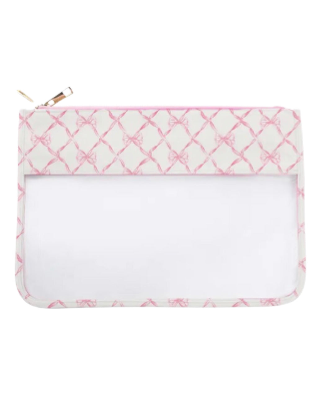 Pink Bow Trellis Clear Zipper Bag