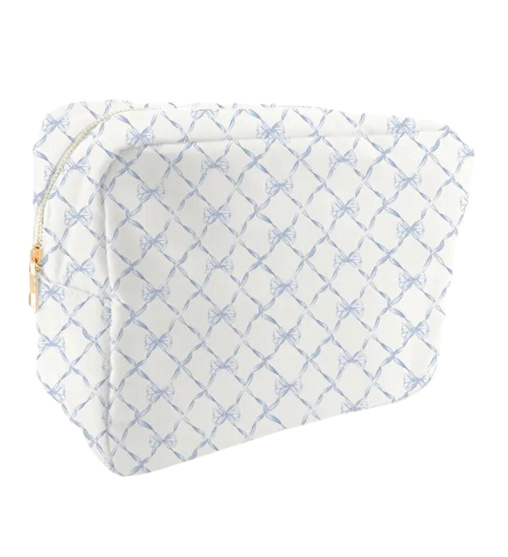 Blue Bow Trellis Pouch