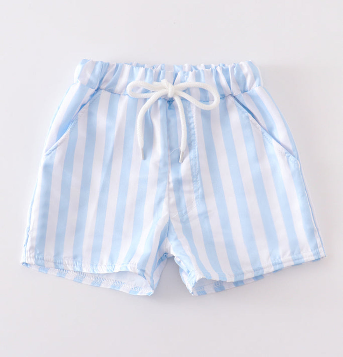 Boys Striped Swim Trunks