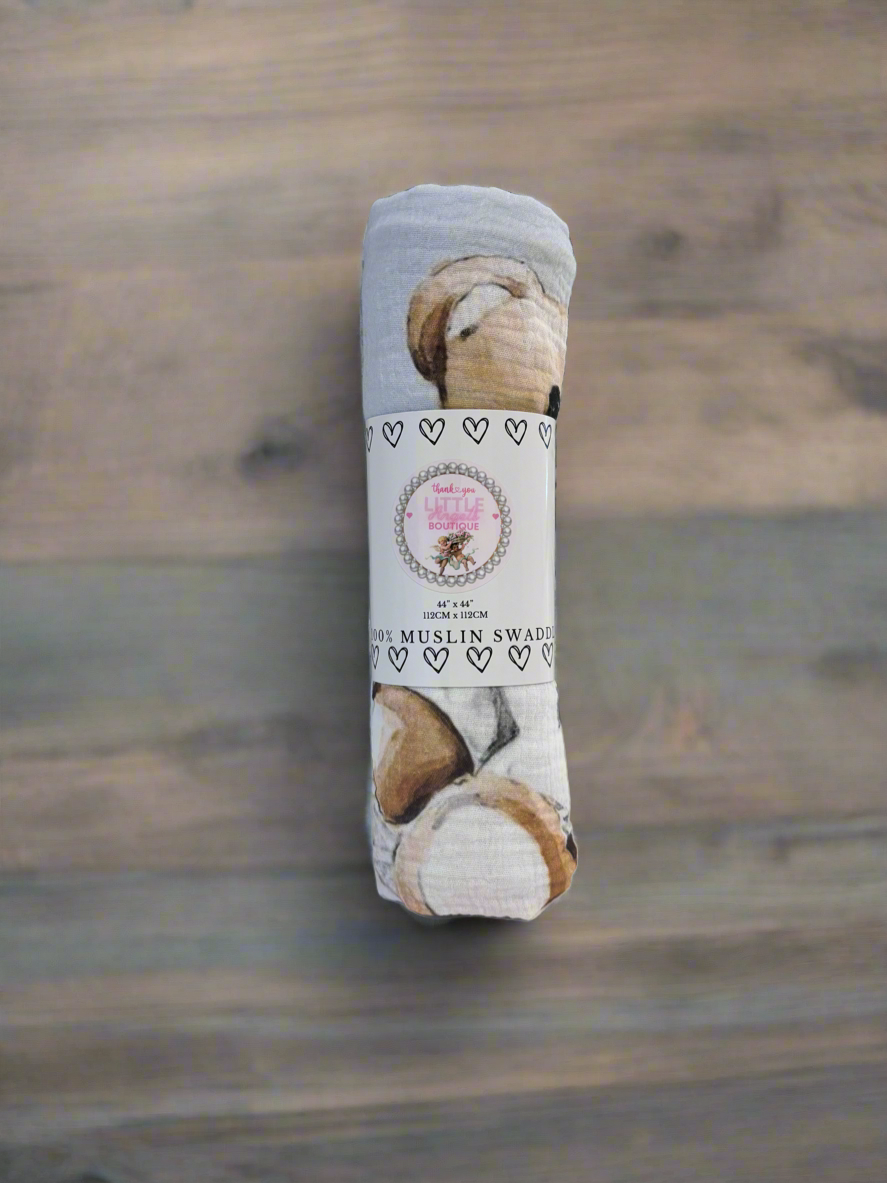 Little Angels Exclusive Print 100% Muslin Swaddle