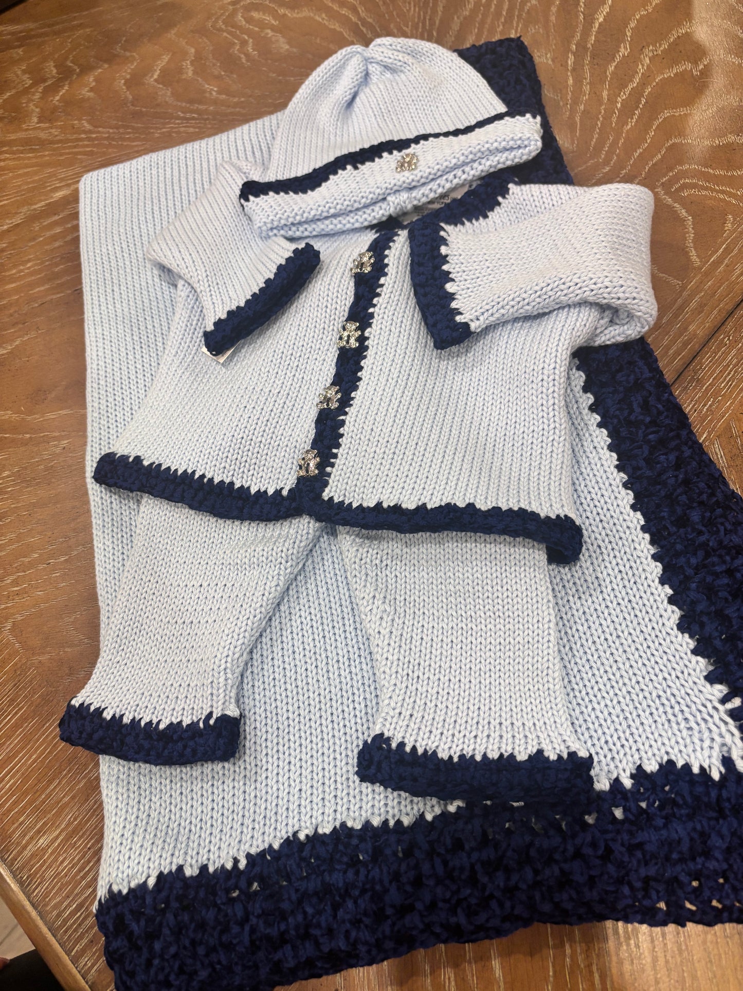 Boys Navy/Blue Teddy Bear Set