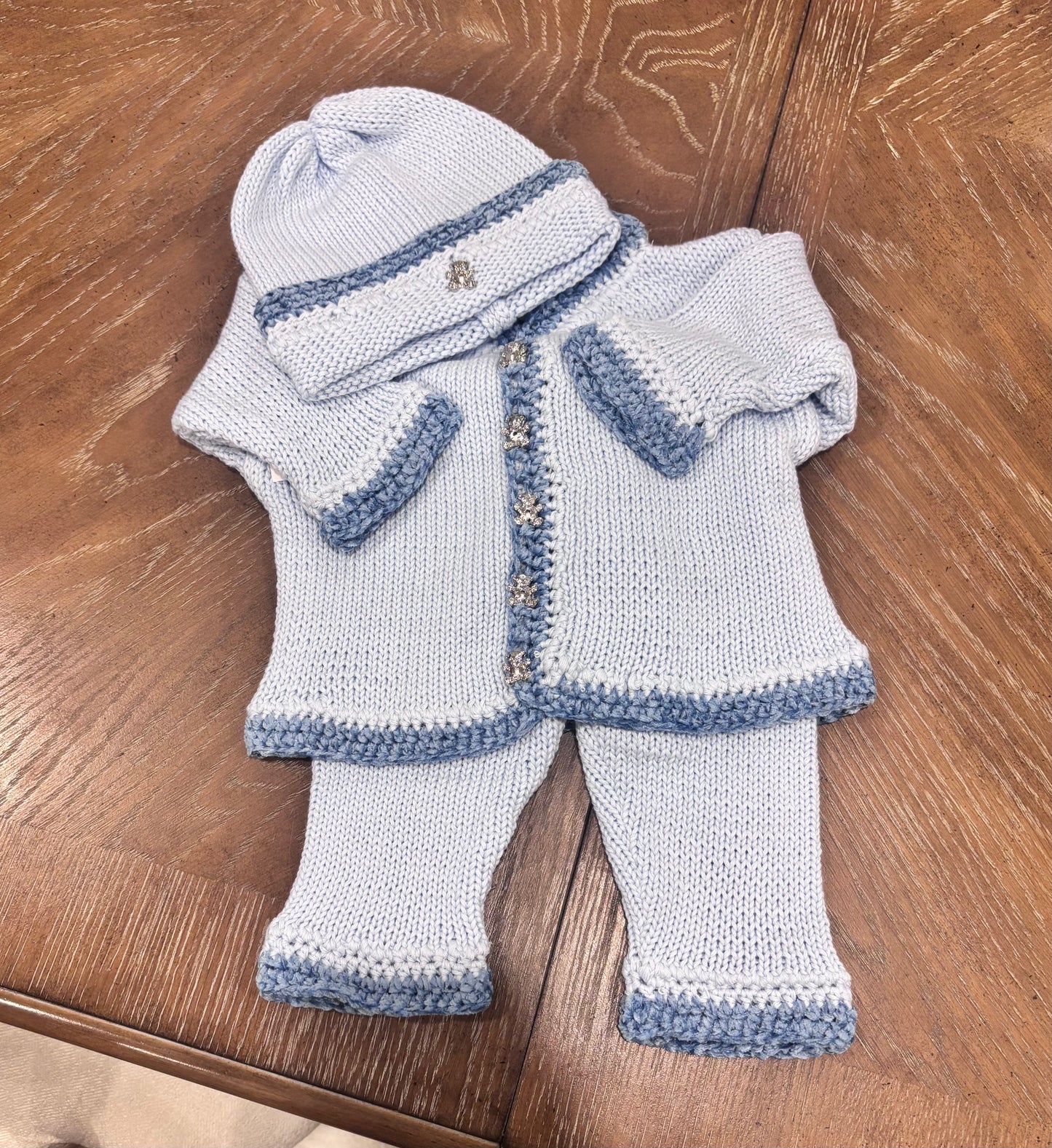 Boys Blue Teddy Bear Set