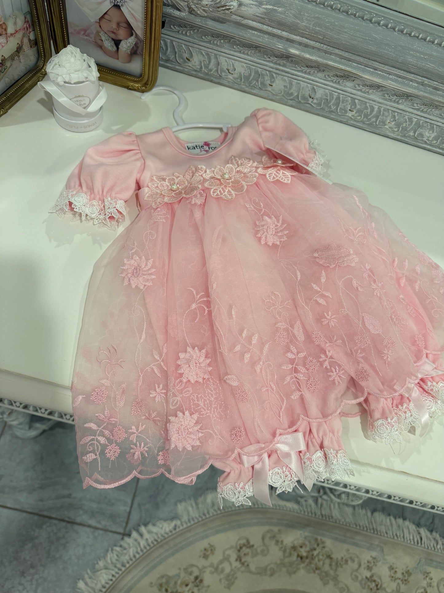 Katie Rose Pink Dress with Pantaloons