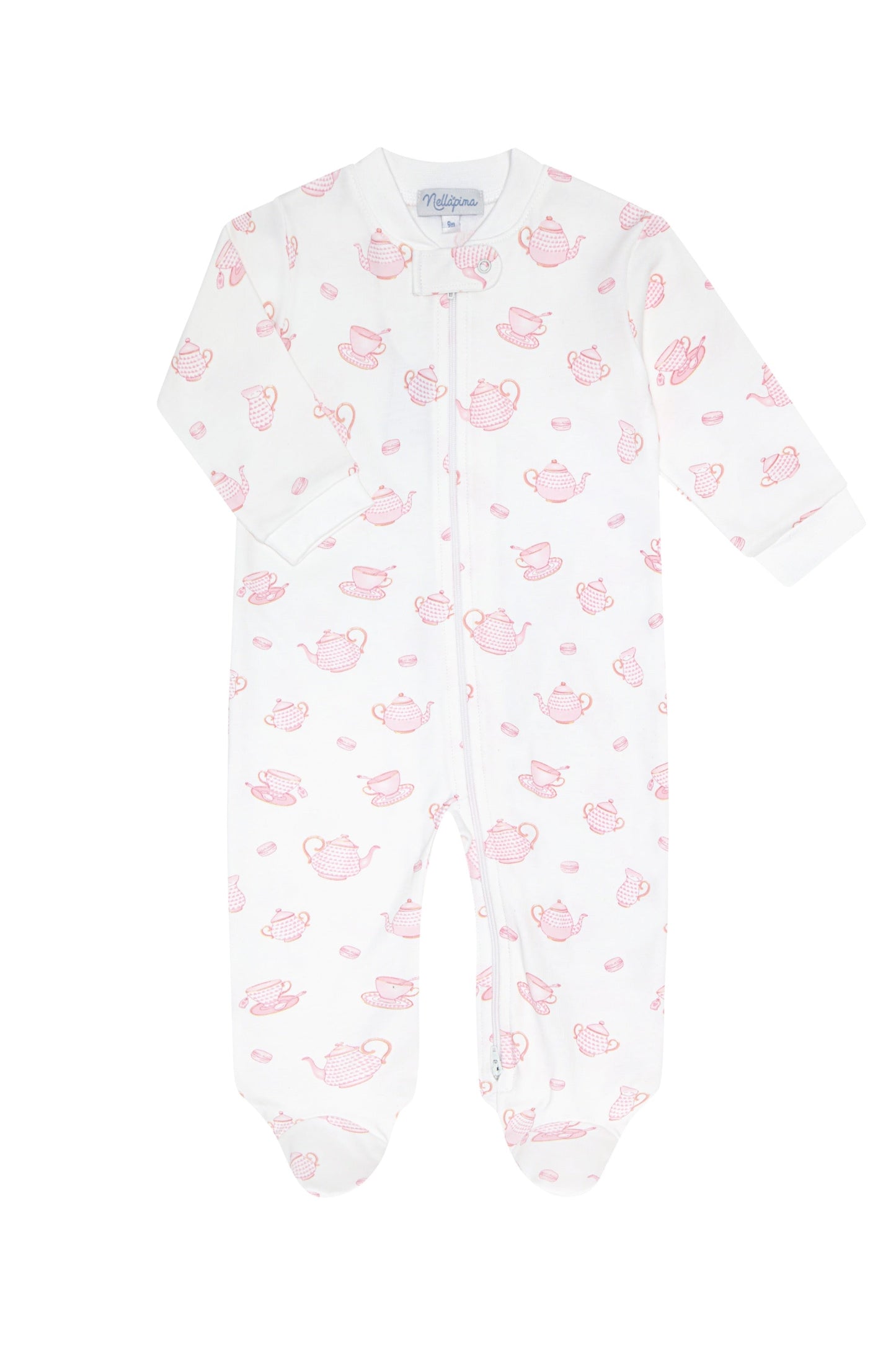 Petite Tea Time Zipper Footie