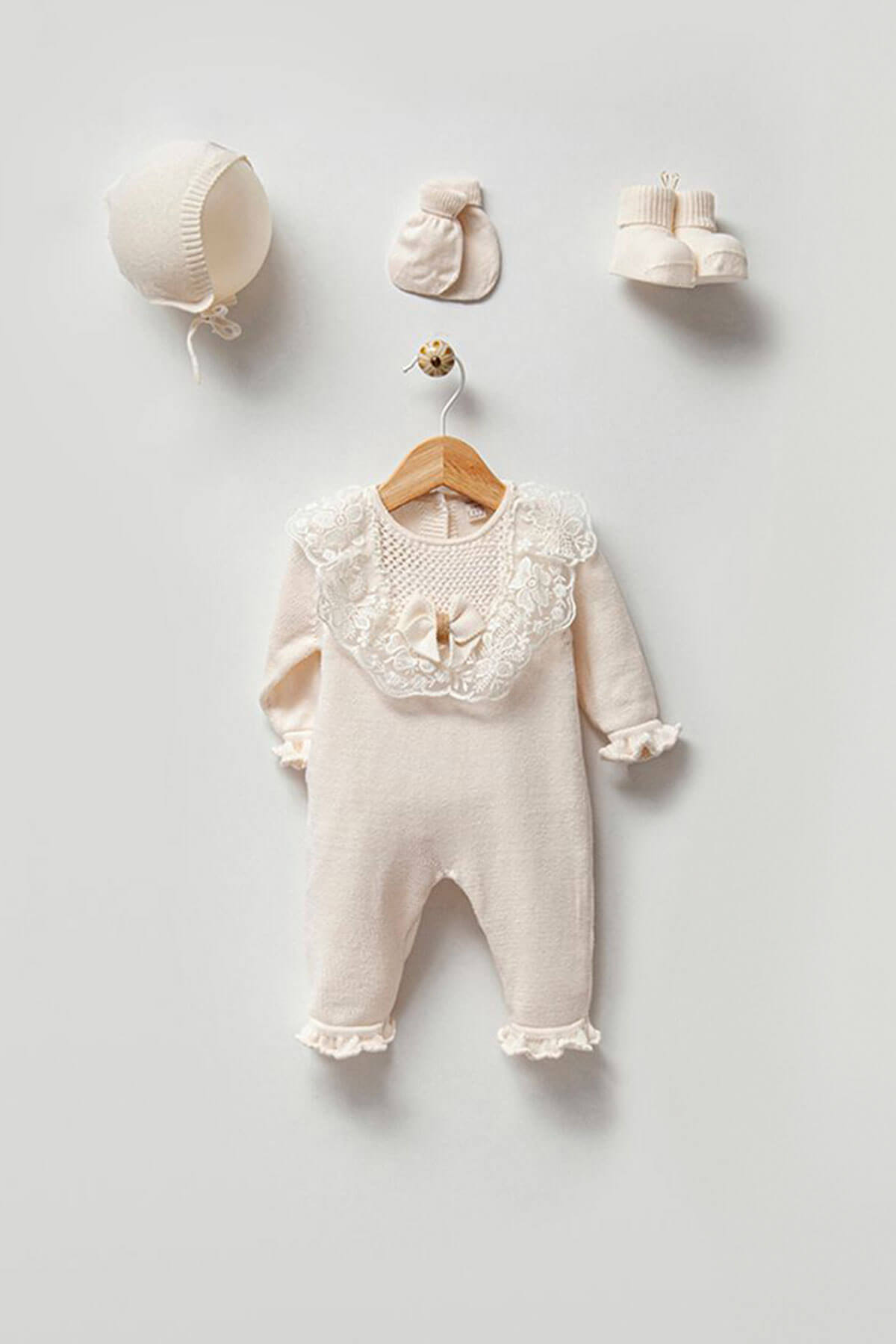 Nora Cream Newborn Knitwear Coming Home Set (5 pcs)