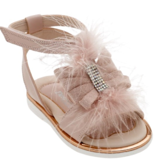 Sandals with Feathers and Bow