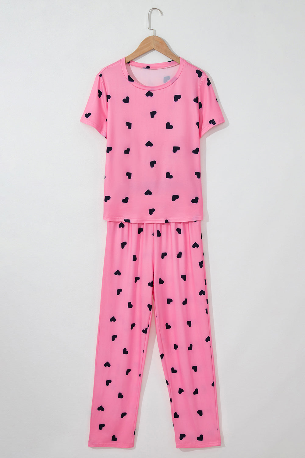 Pink Heart Print Lounge Set