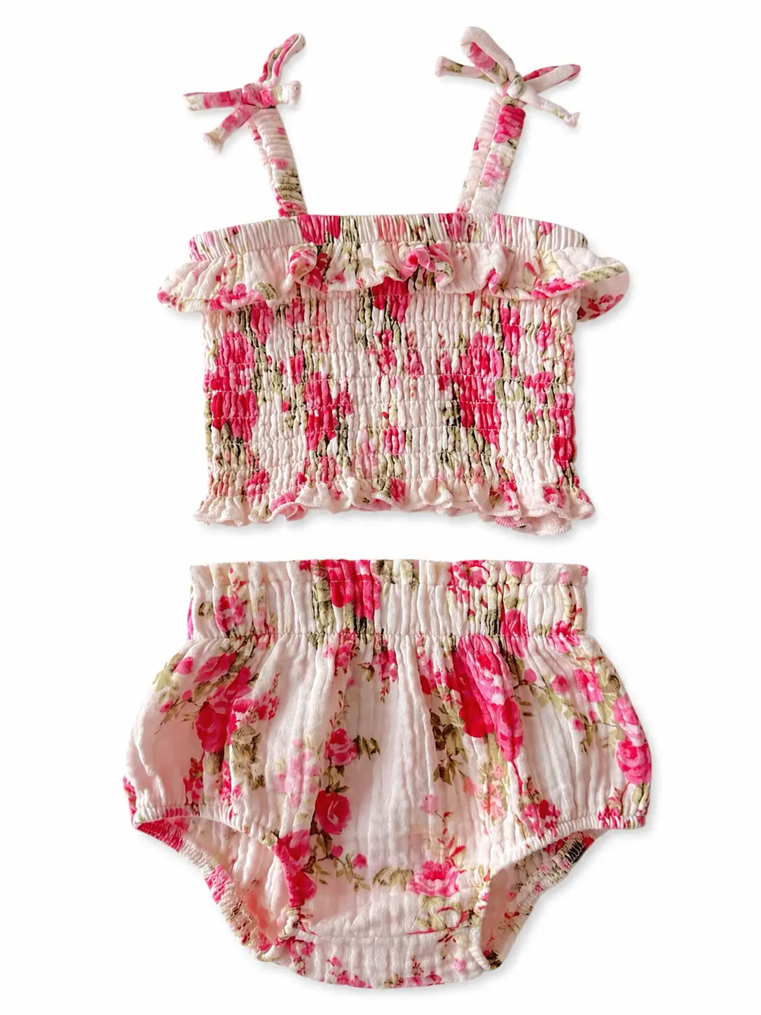Muslin Smocked Ruffle Top & Bloomer, Country Daydream