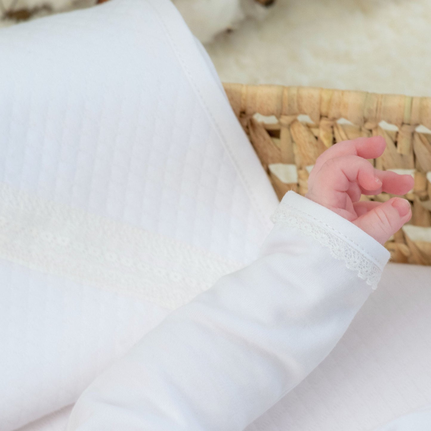 Baby White Quilted Cotton Gown