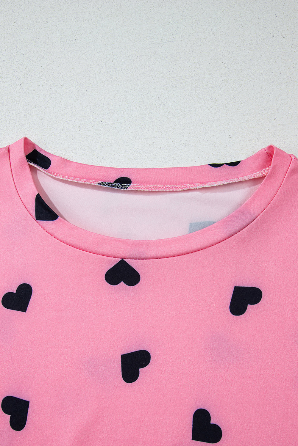 Pink Heart Print Lounge Set