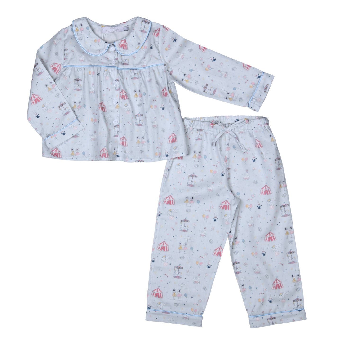 GAELLE | Girls Blue Cotton Magic Circus Print Pyjamas