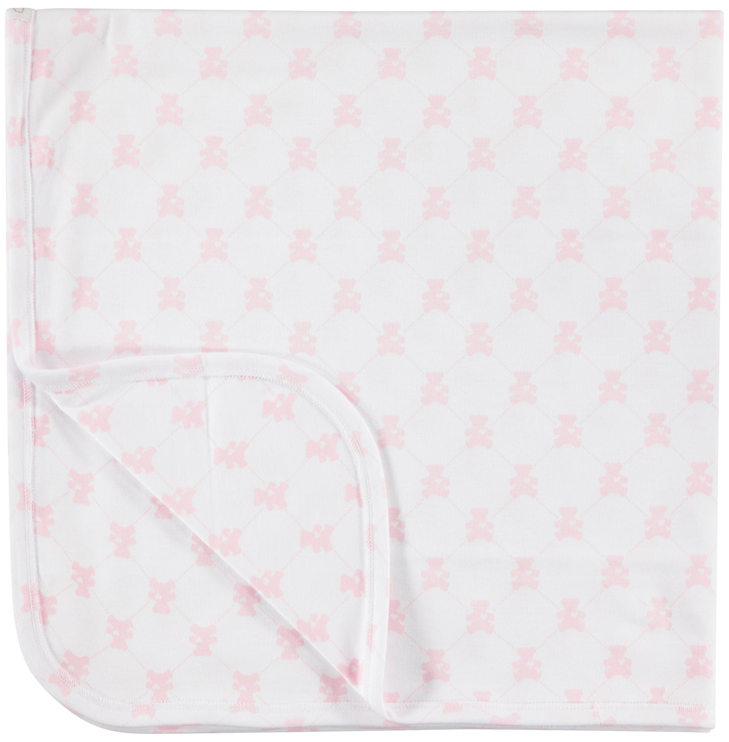 RECEIVING BLANKET - TEDDY BEAR PINK