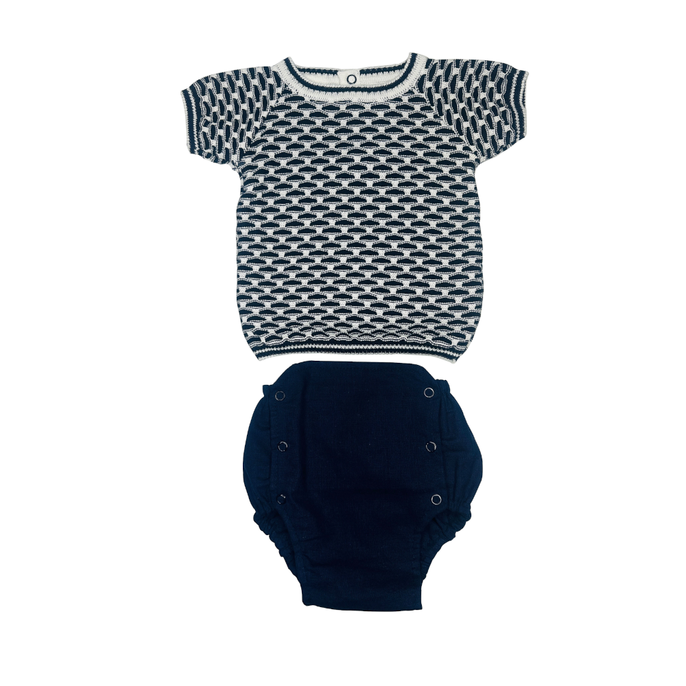 Boys Navy Knit Set
