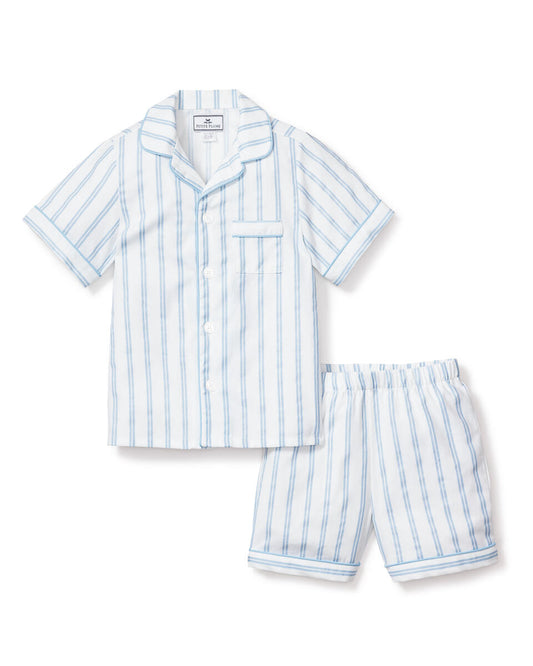 Blue Striped Short Set