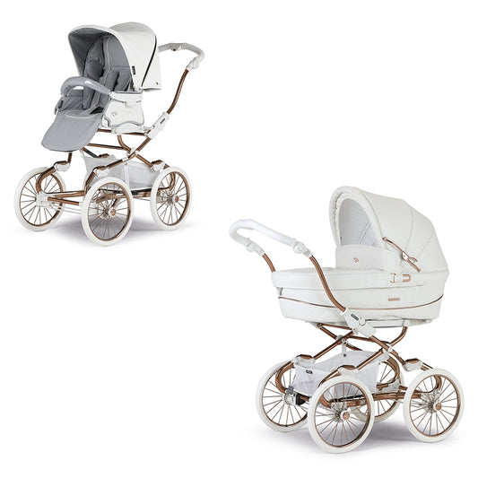 BebeCar Pram Stylo Class White/Rose Gold