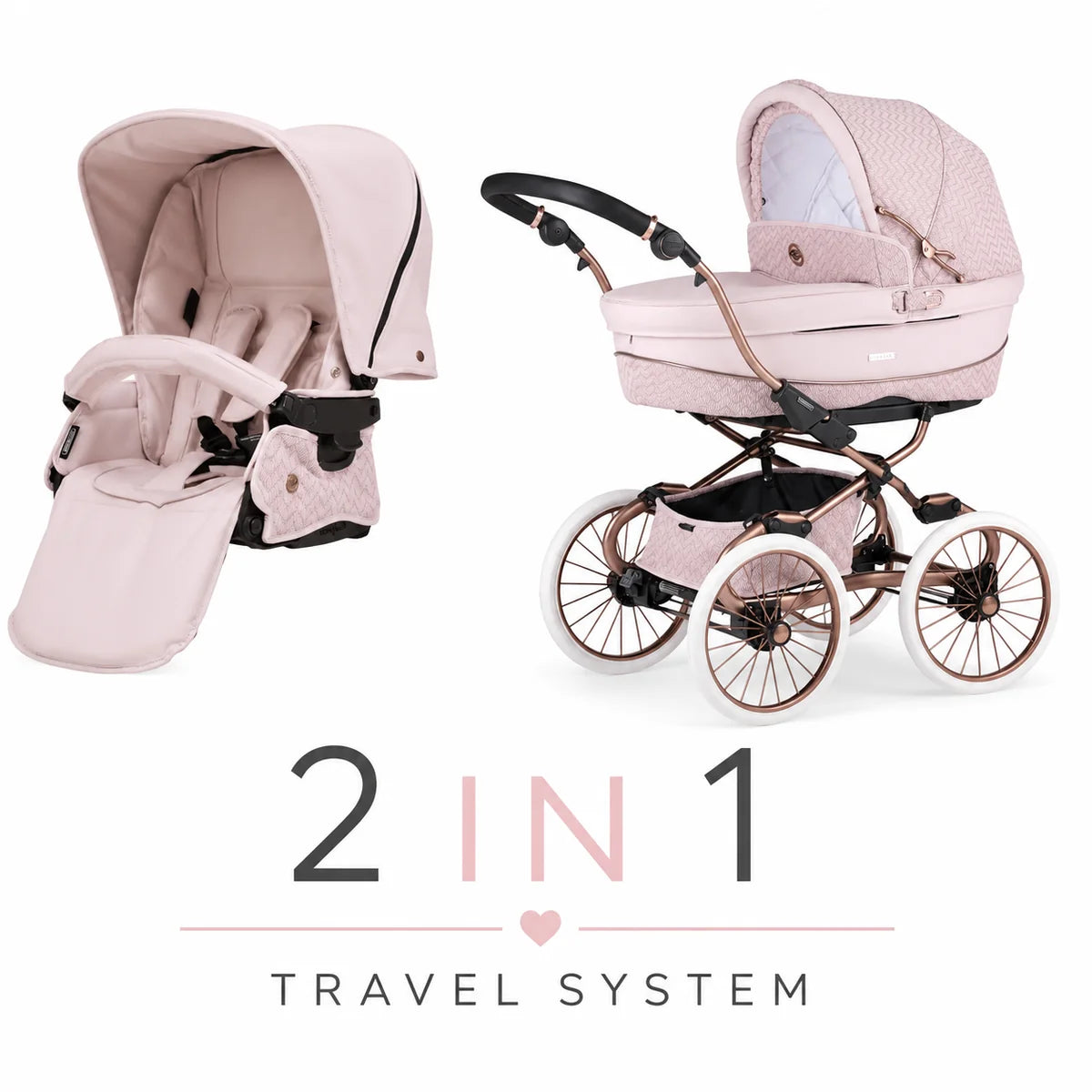 Bébécar Stylo Class Woven Pink & Rose Gold