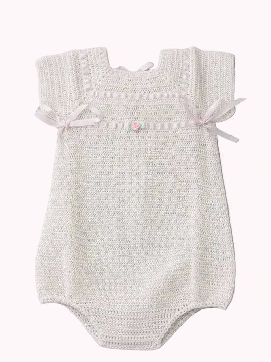 Rosebud Ribbon Knit Romper