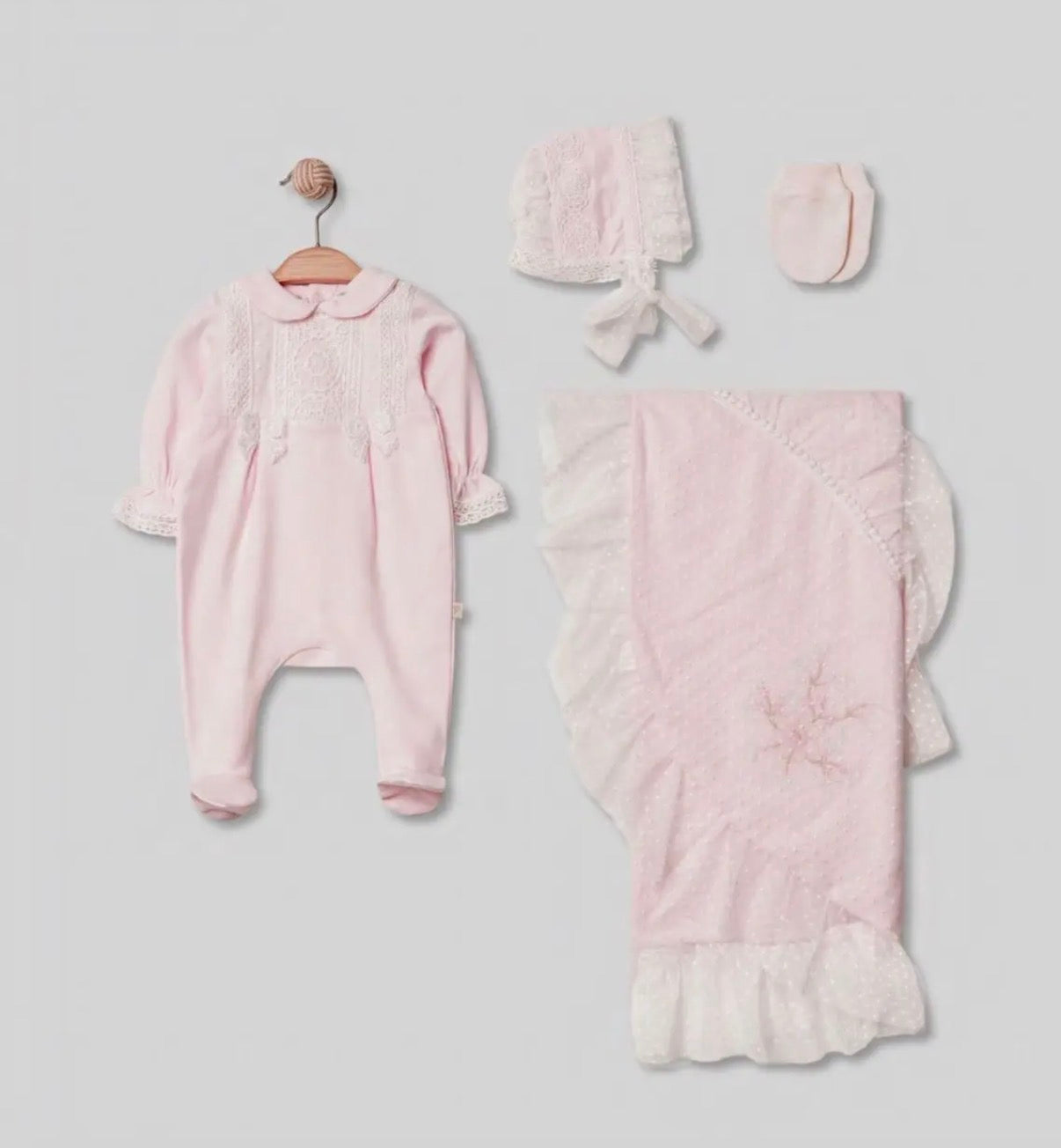 Rosebud Lace Layette Set
