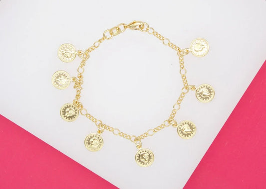 14KT Gold Filled Coin Charm Anklet