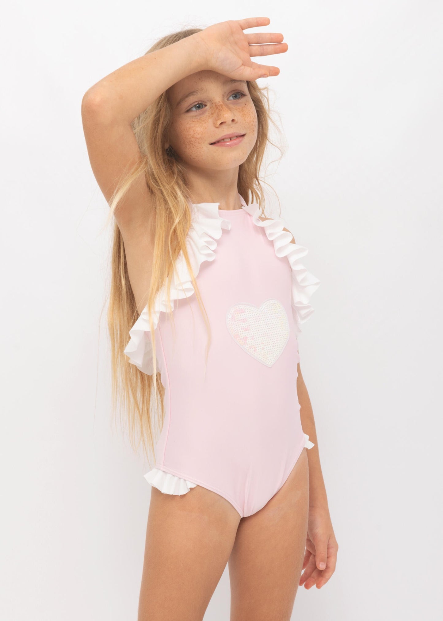 Pink Onepiece with Sequin Heart