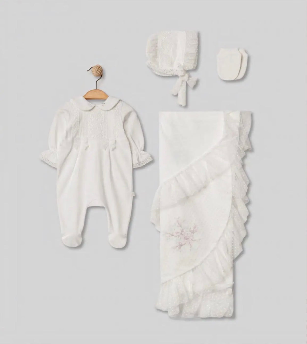 Rosebud Lace Layette Set