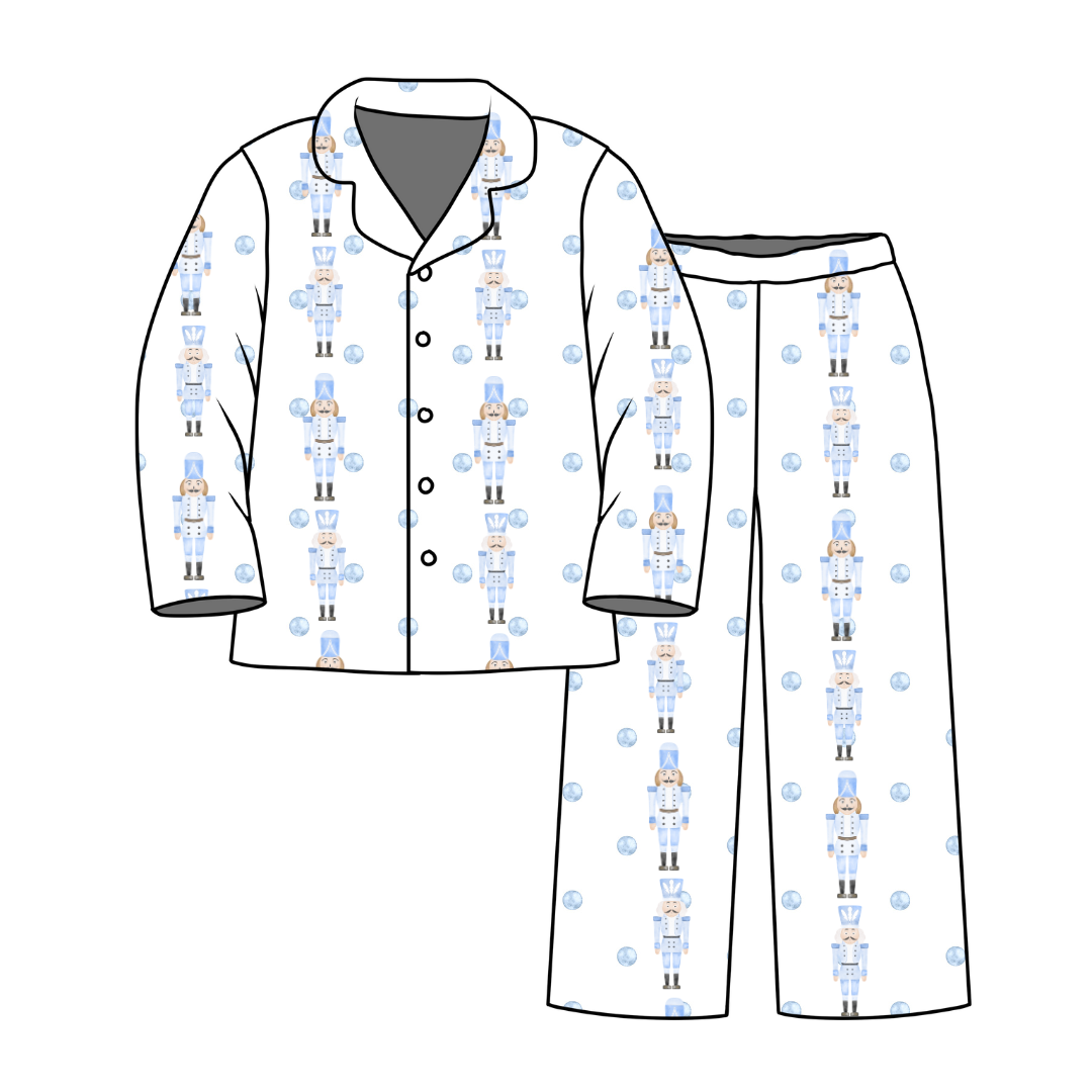 𝓛𝓲𝓽𝓽𝓵𝓮 𝓐𝓷𝓰𝓮𝓵𝓼 Blue Nutcracker Boys PJ