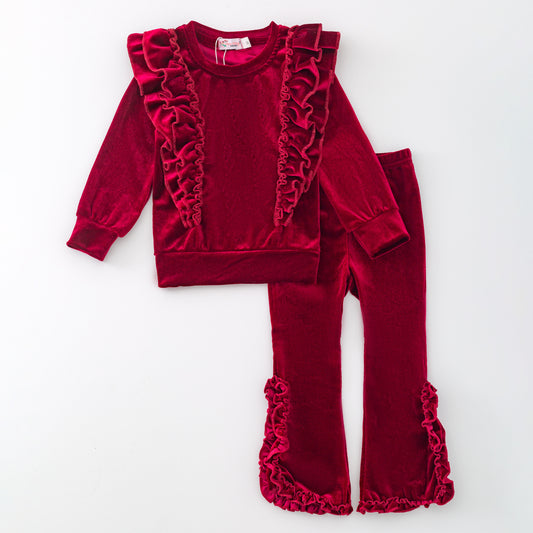 Burgundy Velvet Set