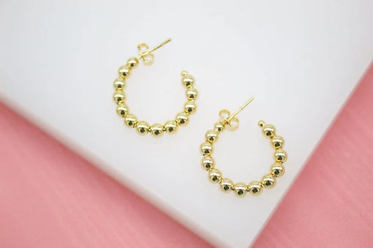 14KT Gold Filled Beaded Hoops