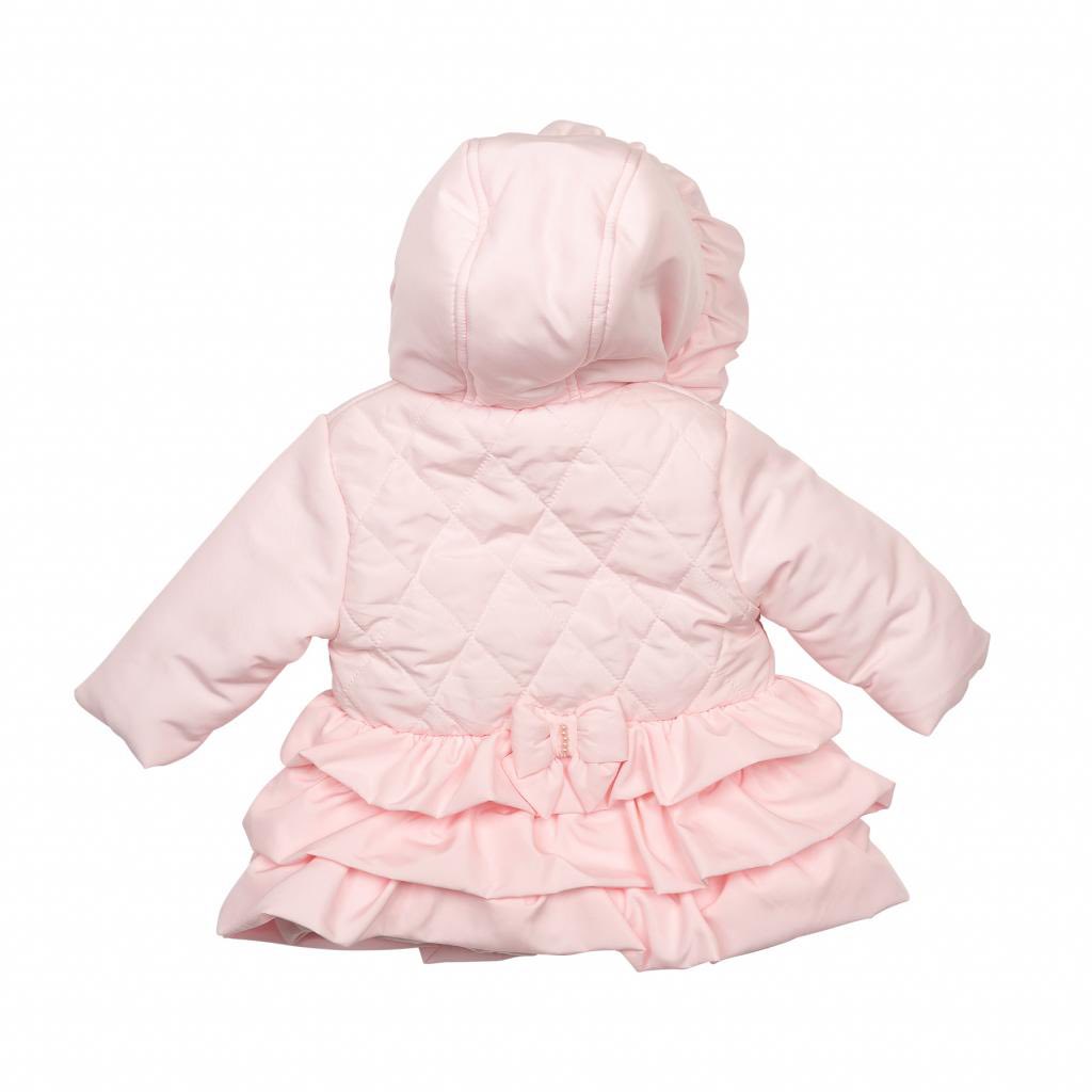 Girls Pink Puffer Coat with Pearls