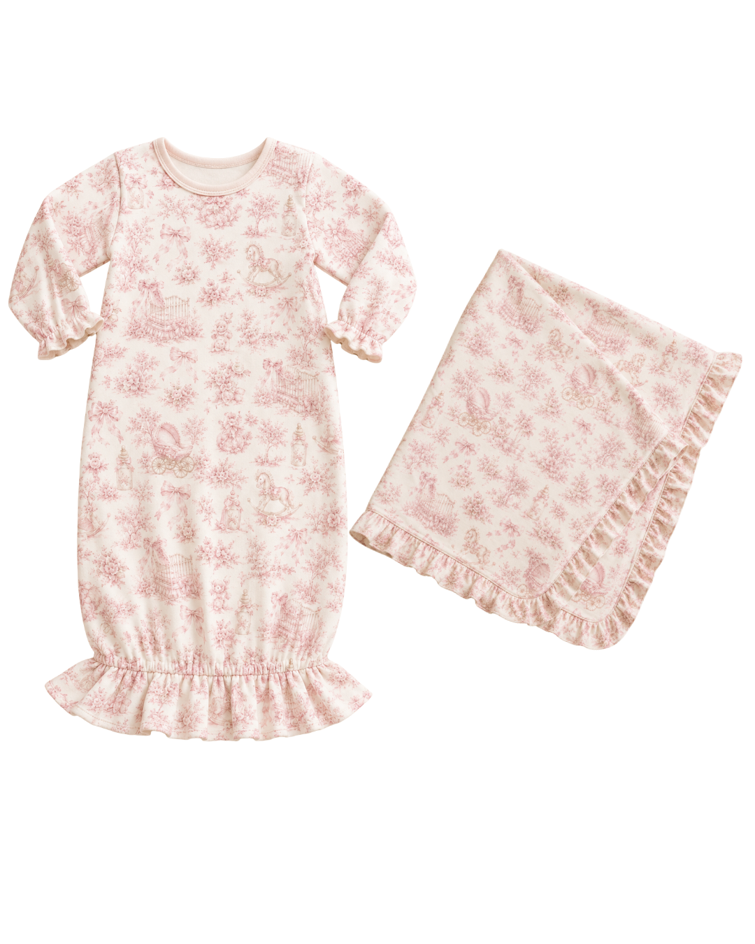 Toile Nursery Infant Gown