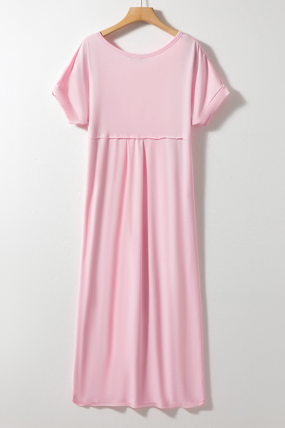 Pink V Neck Hidden Pocket Splits Maxi T-shirt Dress Little Angels Boutique Pink V Neck Hidden Pocket Splits Maxi T-shirt Dress Little Angels Boutique