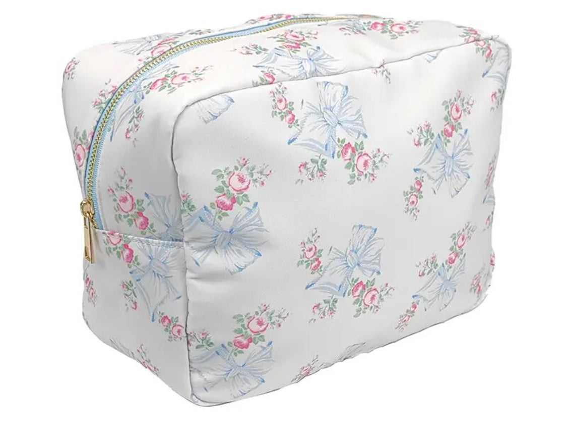 Shabby Bow Pouch Blue
