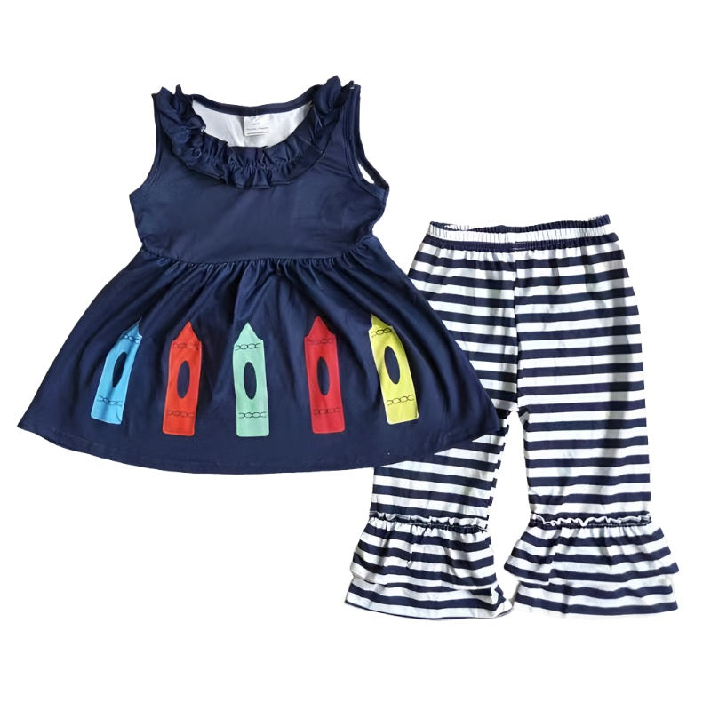 Striped Crayon Capri Set