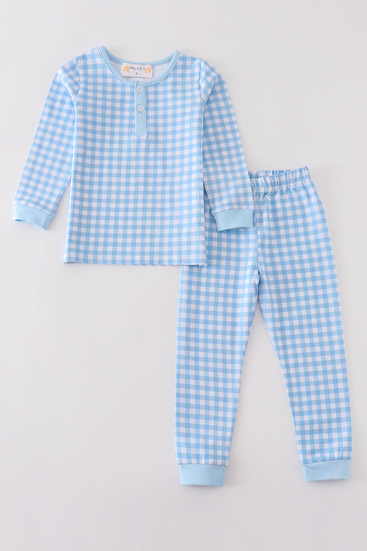 Boys Blue Check PJ’s