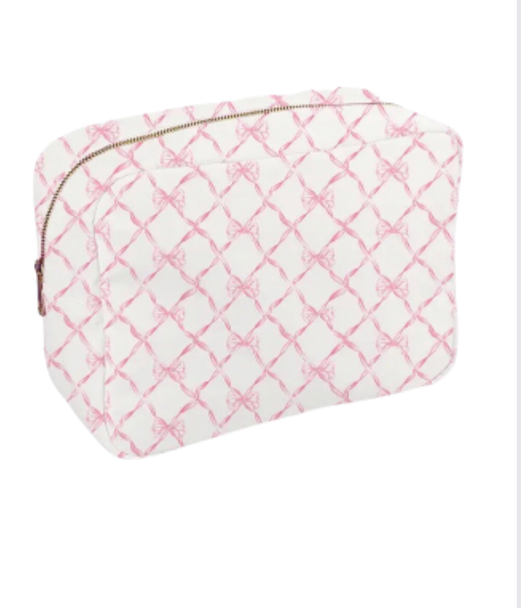 Pink Bow Trellis Pouch