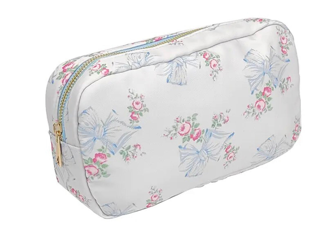 Shabby Bow Pouch Blue