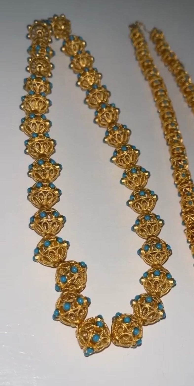 Gold Plated & Turquoise Beads