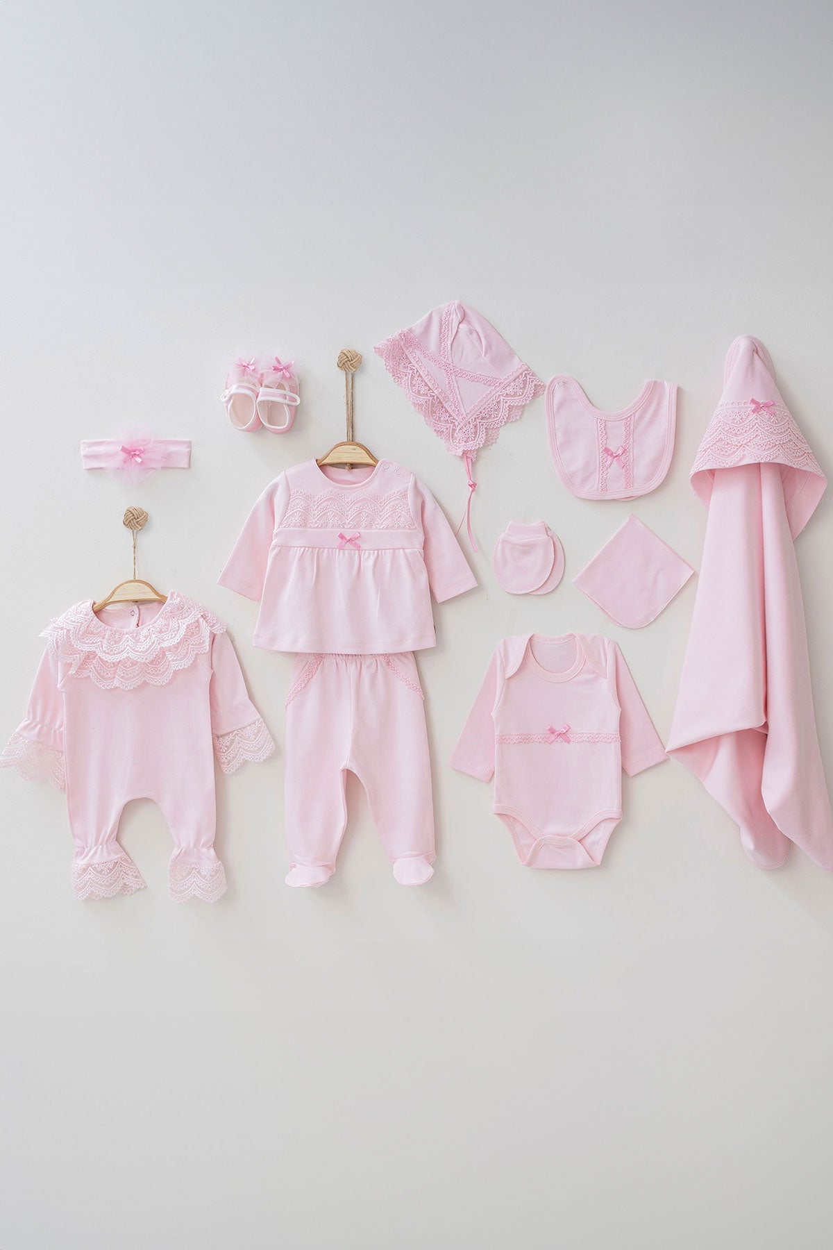 Ann Pink Newborn Coming Home Set (11 Pcs)