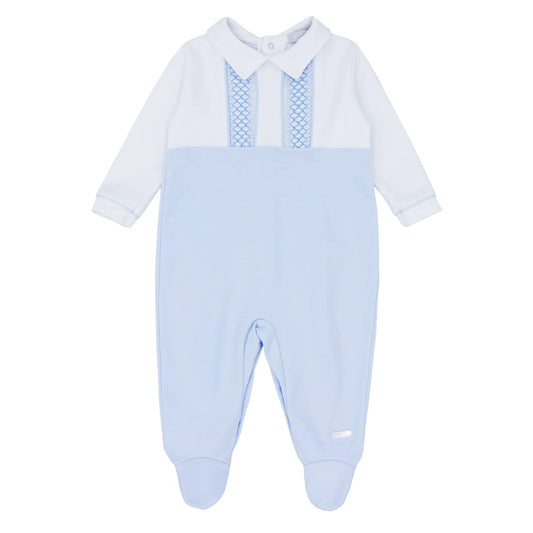 Boys Blue Smocked Onesie